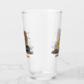 Funny bull Driving Bulldozer cartoon Glas (Rechts)