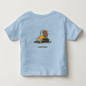 Funny bull Driving Bulldozer cartoon Kinder Shirts (Achterkant)