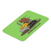 Funny bull Driving Bulldozer cartoon Magneet (Linkerzijde)