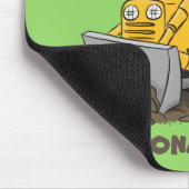 Funny bull Driving Bulldozer cartoon Muismat (Hoek)