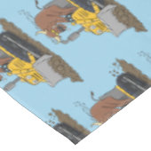 Funny bull Driving Bulldozer cartoon Tafelkleed (Gekanteld)