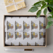 Funny bull Driving Bulldozer cartoon Tissuepapier (Geschenk)