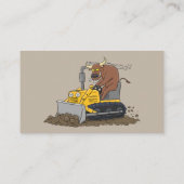 Funny bull Driving Bulldozer cartoon Visitekaartje (Achterkant)