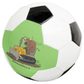Funny bull Driving Bulldozer cartoon Voetbal (Drie kwart)