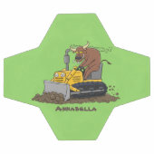 Funny bull Driving Bulldozer cartoon Voetbal (Enkel)