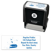 Funny bull Driving Bulldozer cartoon Zelfinktende Stempel (In situ)