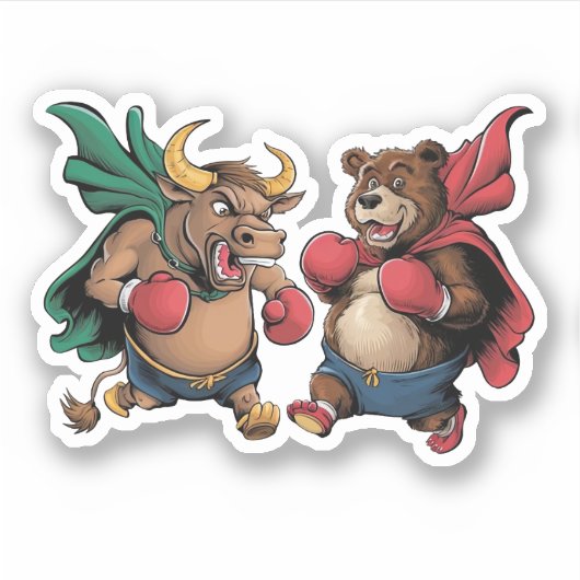 Funny Bull en Beer Sticker (Voorkant)