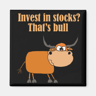 Funny Bull Stock Market Cartoon Art Magneet