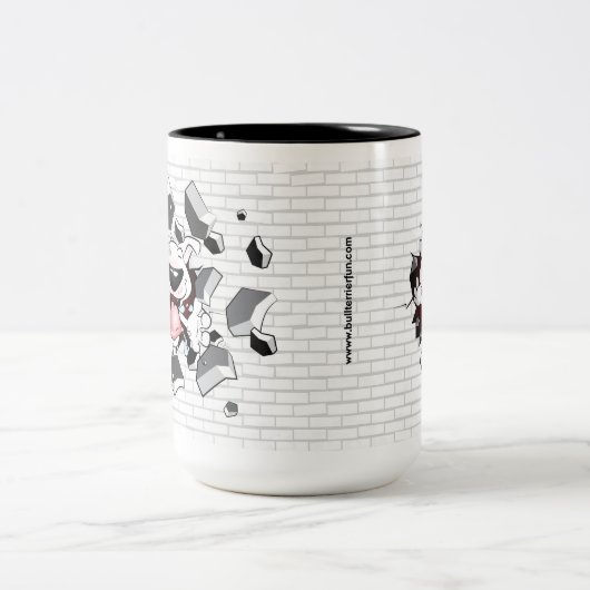 Funny Bull Terrier Cartoon "Break through" Mok (Center)