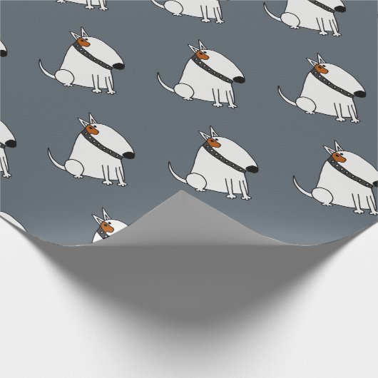 Funny Bull Terrier Dog Art Cadeaupapier (Hoek)