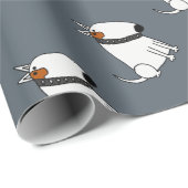 Funny Bull Terrier Dog Art Cadeaupapier (Rol Hoek)
