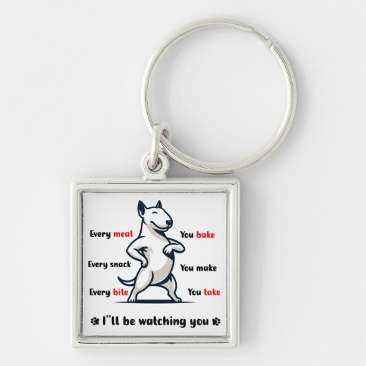 Funny Bull Terrier Dog Sleutelhanger (Voorkant)