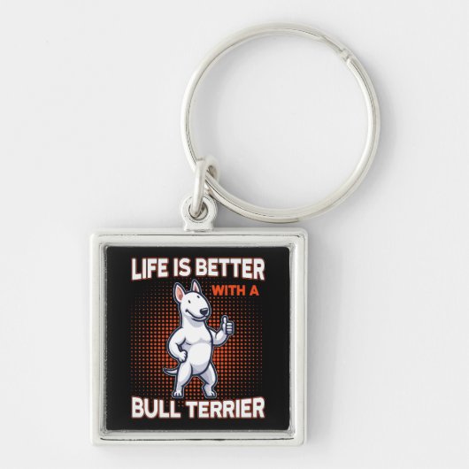 Funny Bull Terrier Dog Sleutelhanger (Voorkant)