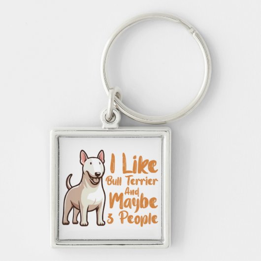 Funny Bull Terrier Dog Sleutelhanger (Voorkant)