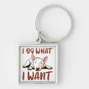Funny Bull Terrier Dog Sleutelhanger