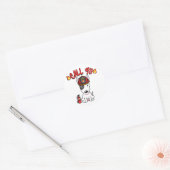 Funny Bull Terrier hond is een brandweerman Ronde Sticker (Envelop)