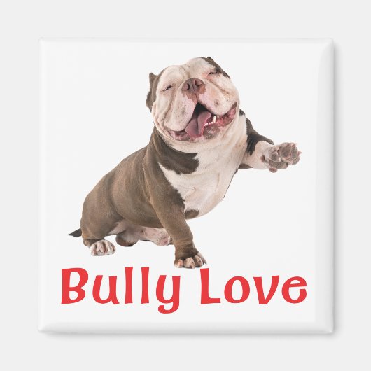 Funny Bulldog American Bully Love Puppy Dog Magneet (Voorkant)