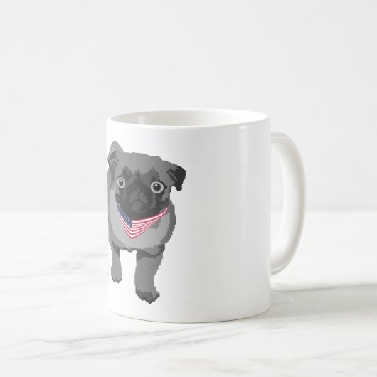 Funny Bulldog American Flag Koffiemok (Voorkant rechts)