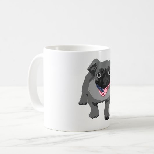 Funny Bulldog American Flag Koffiemok (Voorkant links)