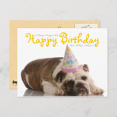 Funny Bulldog Birthday Briefkaart (Voorkant / Achterkant)