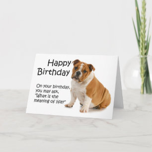 Funny Bulldog Birthday Card Kaart