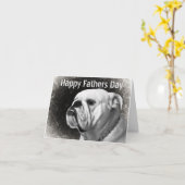 Funny Bulldog Fathers Day-kaarten Kaart (Gele Bloem)