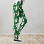 Funny Bulldog Green Plaid Trendy Schattige Dog Leggings<br><div class="desc">Leuke groene geruite leggings met een Franse bulldog herhalend patroon. Perfect voor trainingen of uit op de stad.</div>