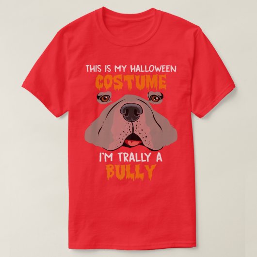 Funny Bulldog Halloween Costume American Bull Dog  T-shirt (Design voorkant)