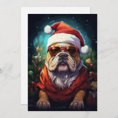 Funny Bulldog Kerst Kaart (Voorkant / Achterkant)