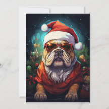 Funny Bulldog Kerst Kaart