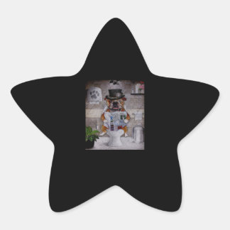 Funny Bulldog leest nieuws | Hondenliefhebber Gift Ster Sticker