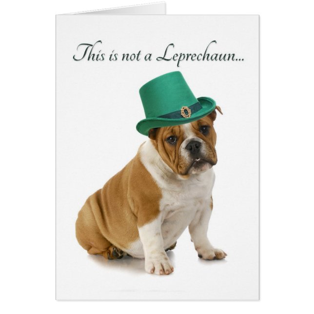 Funny Bulldog Leprechaun Card (Voorkant)