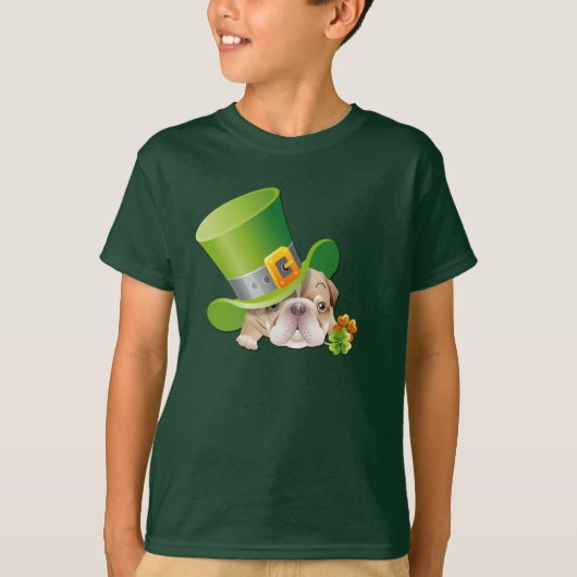 Funny Bulldog Leprechaun St.Patrick's Day T-shirt (Voorkant)