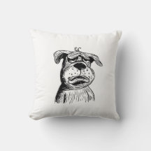 Funny Bulldog Pillow - "De pruik die harten wint!