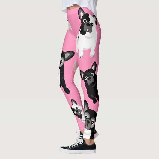 Funny Bulldog Puppies Aangepaste kleur Leggings (Links)