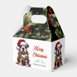 Funny Bulldog Schattigee Waterverf Hondenkerstwens Bedankdoosjes