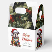 Funny Bulldog Schattigee Waterverf Hondenkerstwens Bedankdoosjes (Geopend)