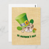 Funny Bulldog St. Patrick's Day Briefkaarten (Voorkant / Achterkant)
