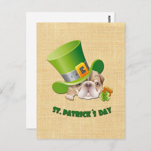 Funny Bulldog St. Patrick's Day Briefkaarten (Voorkant / Achterkant)