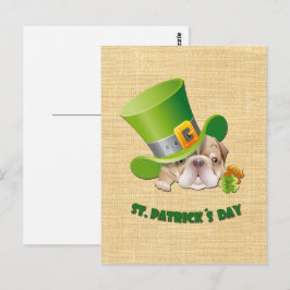 Funny Bulldog St. Patrick's Day Briefkaarten