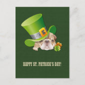 Funny Bulldog St.Patrick's Day Briefkaarten (Voorkant)
