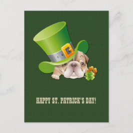 Funny Bulldog St.Patrick's Day Briefkaarten