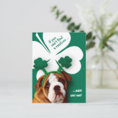 Funny Bulldog St. Patrick's Day Custom Briefkaart (Staand voorkant)