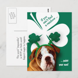 Funny Bulldog St. Patrick's Day Custom Briefkaart