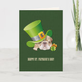 Funny Bulldog St. Patrick's Day Kaart (Voorkant)