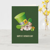 Funny Bulldog St. Patrick's Day Kaart (Gele Bloem)