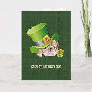 Funny Bulldog St. Patrick's Day Kaart