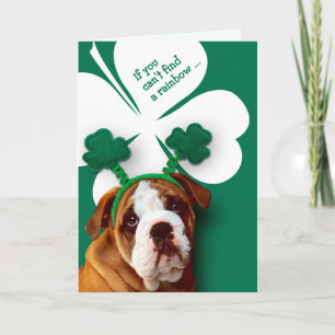 Funny Bulldog St. Patrick's Day Wenskaart Kaart