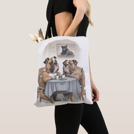 Funny Bulldog Tote Bag (Dichtbij)