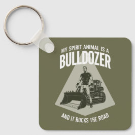 Funny Bulldozer Driver Quote Minimalist Vintage Sleutelhanger